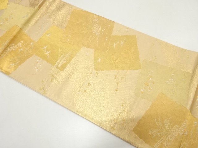 JAPANESE KIMONO / ANTIQUE FUKURO OBI (MATERIALS) / WOVEN- LONG-TAILED 